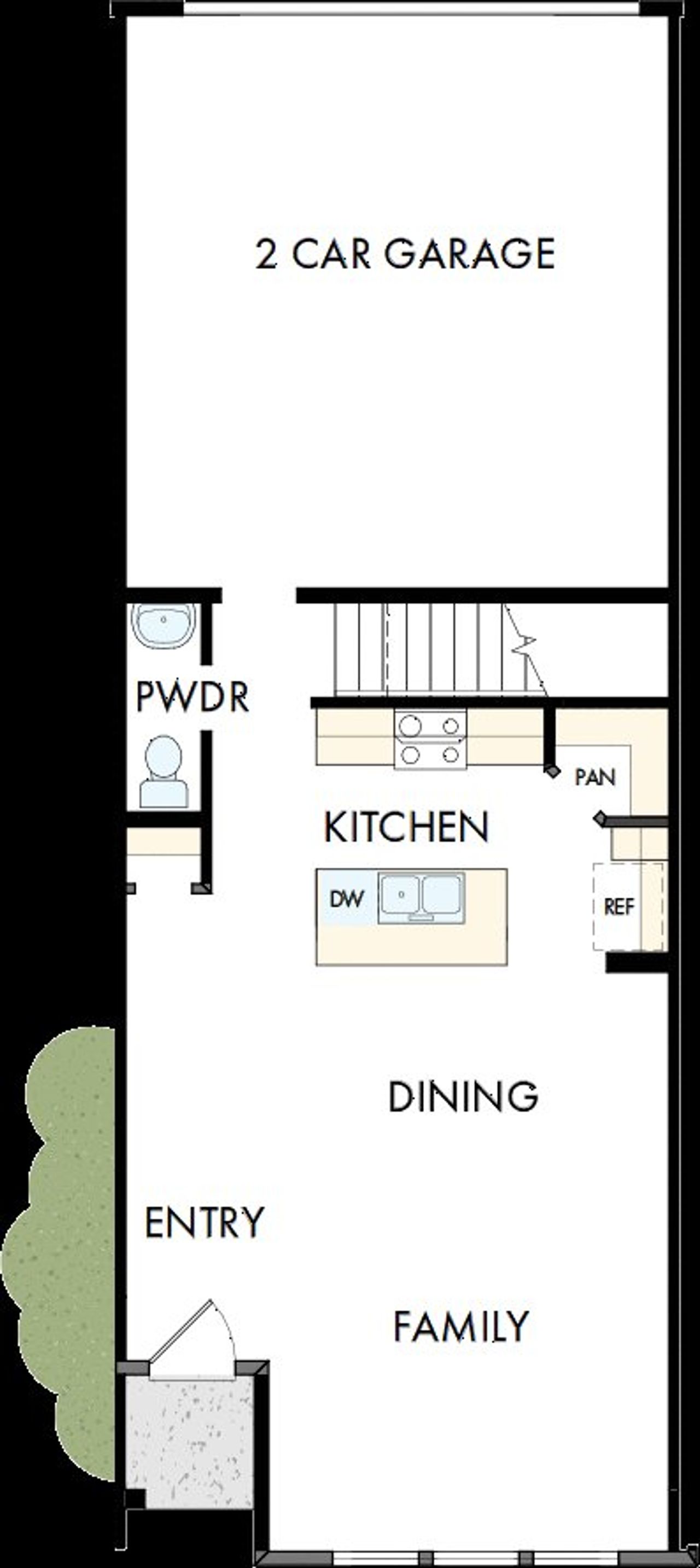 2D floor plan layout of this home in The Townes at Cadia Village, Matthews, NC (Image 2).
