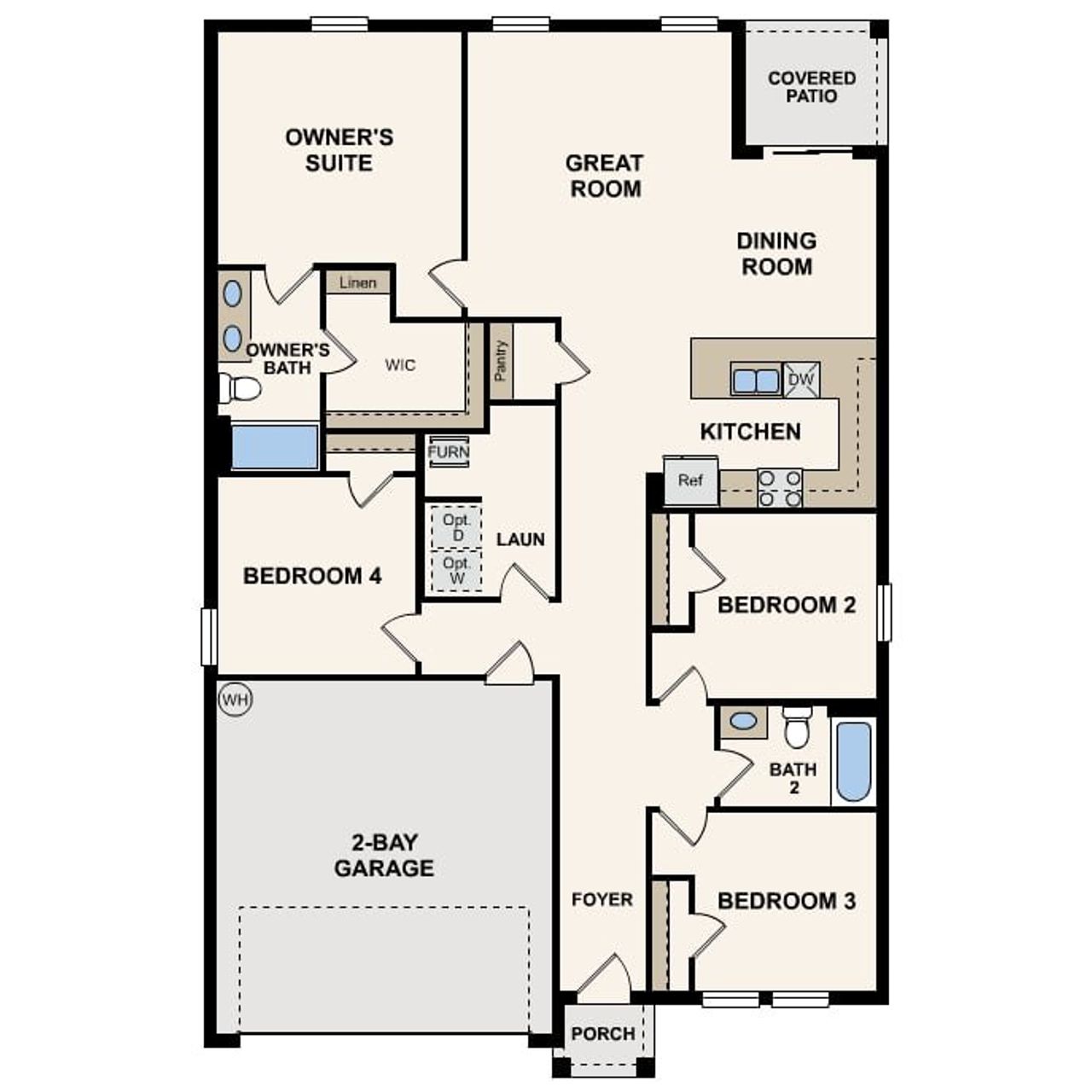 2D floor plan layout for the Quail Ridge by Century Complete in Sun 'N Lake, Sebring, FL (Image 2).