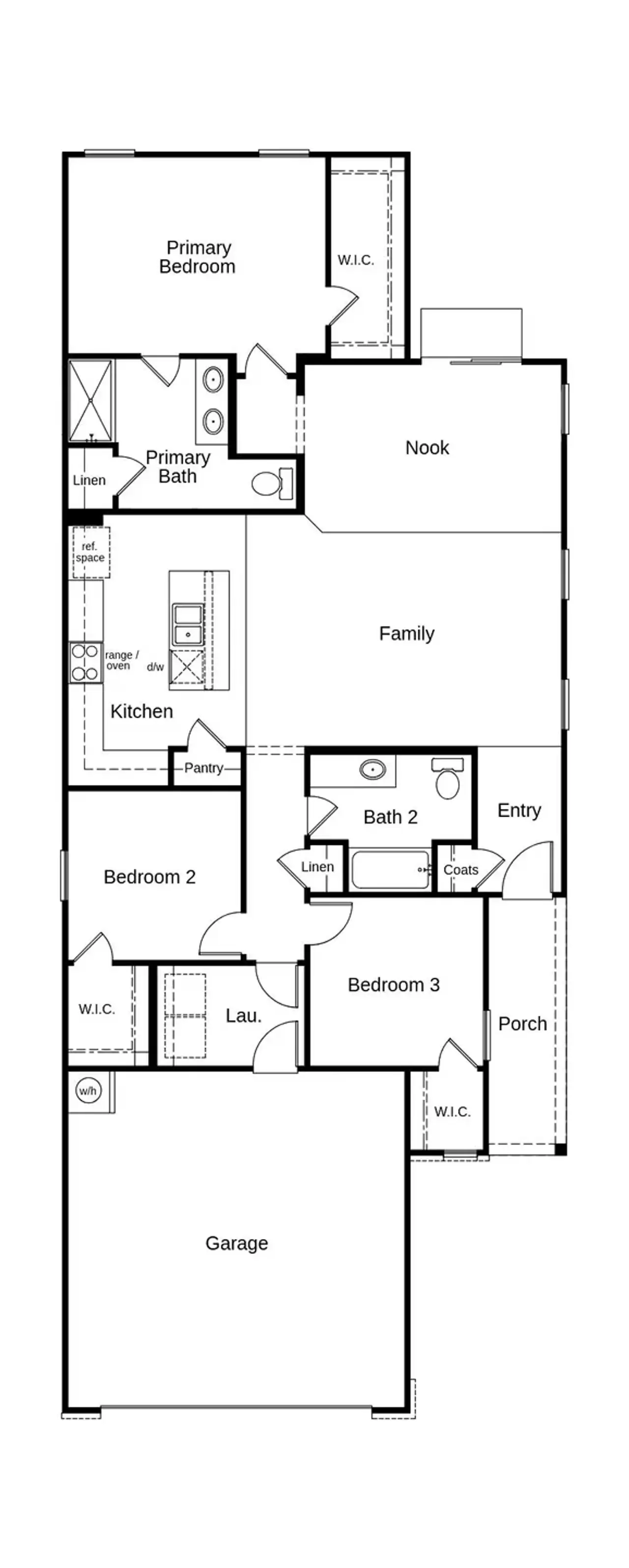 2D floor plan layout of this home in Jade Creek, Chapel Hill, NC (Image 2).
