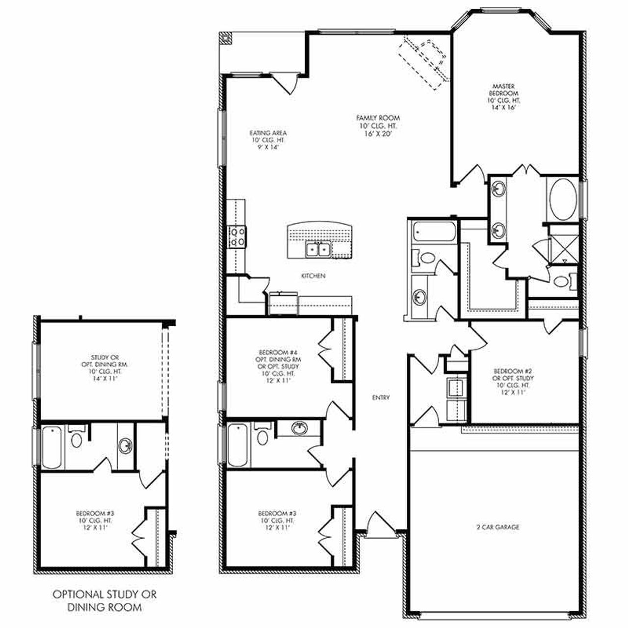 2D floor plan layout of this home in Audubon, Magnolia, TX (Image 2).