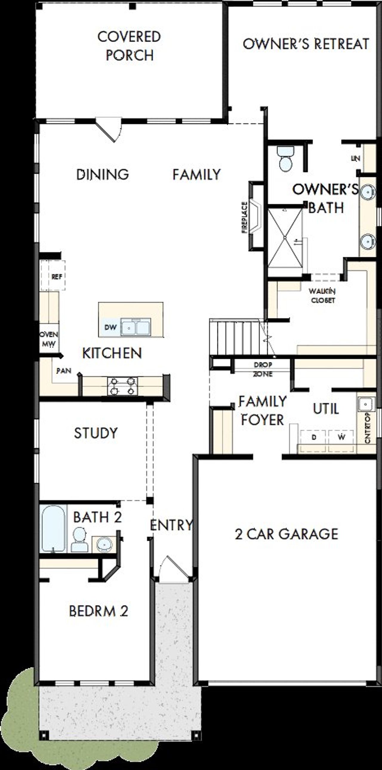 2D floor plan layout of this home in Encore at Streamside - Classic Series, Waxhaw, NC (Image 2).
