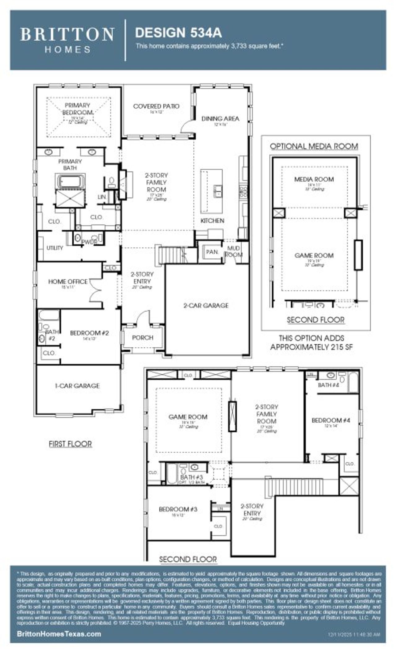 2D floor plan layout of this home in Mustang Lakes, Celina, TX (Image 2).