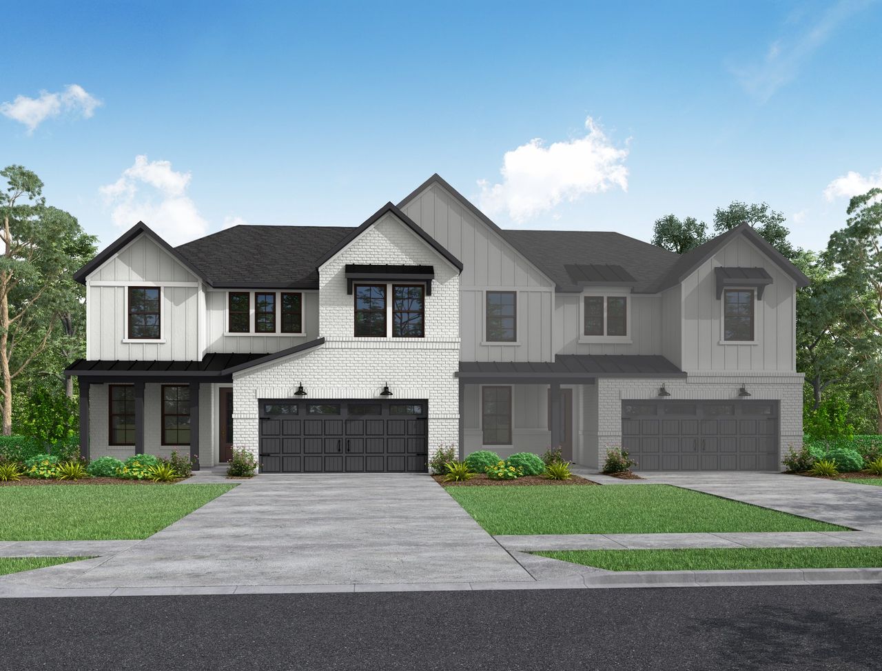 Representative exterior photo of a completed home built from the Enchante by Beazer Homes in Meridiana, Iowa Colony, TX (Image 2). Representative exterior photo of a completed home built from the Enchante by Beazer Homes in Meridiana, Iowa Colony, TX (Image 2).