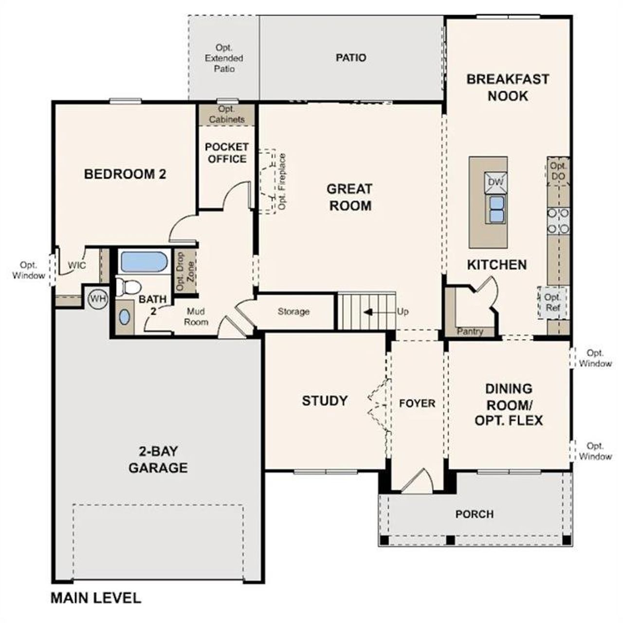2D floor plan layout of this home in Oakhurst Manor, McDonough, GA (Image 2).