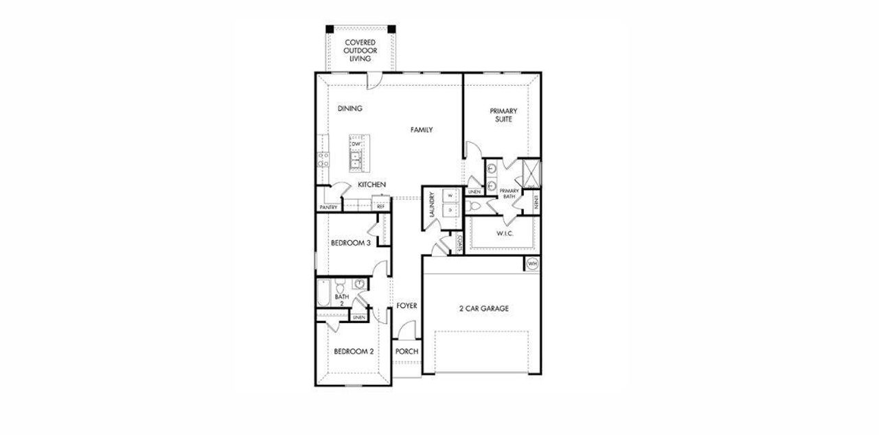 2D floor plan layout of this home in Lakeside Meadows, Pflugerville, TX (Image 2).