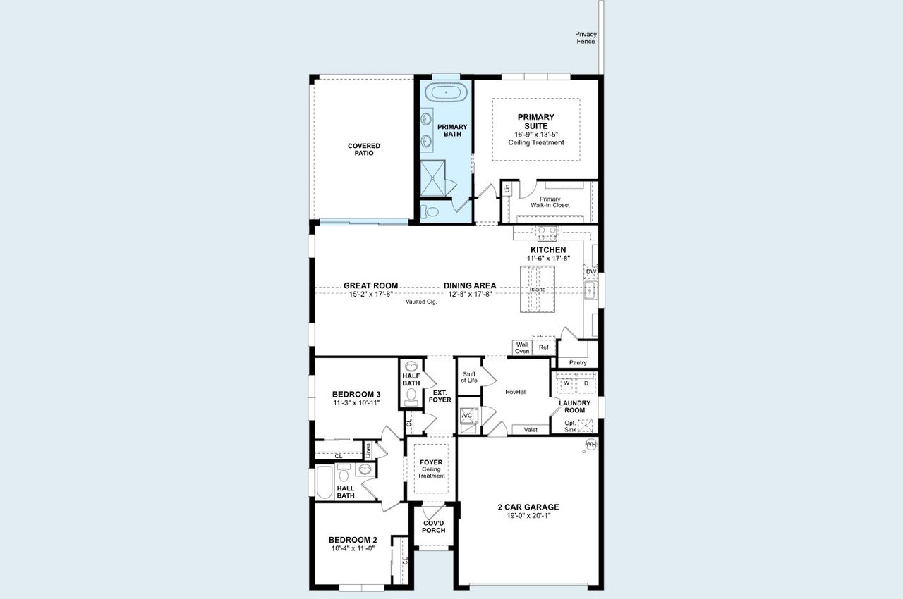 2D floor plan layout of this home in Parkside at Tuttle Royale, Royal Palm Beach, FL (Image 2).