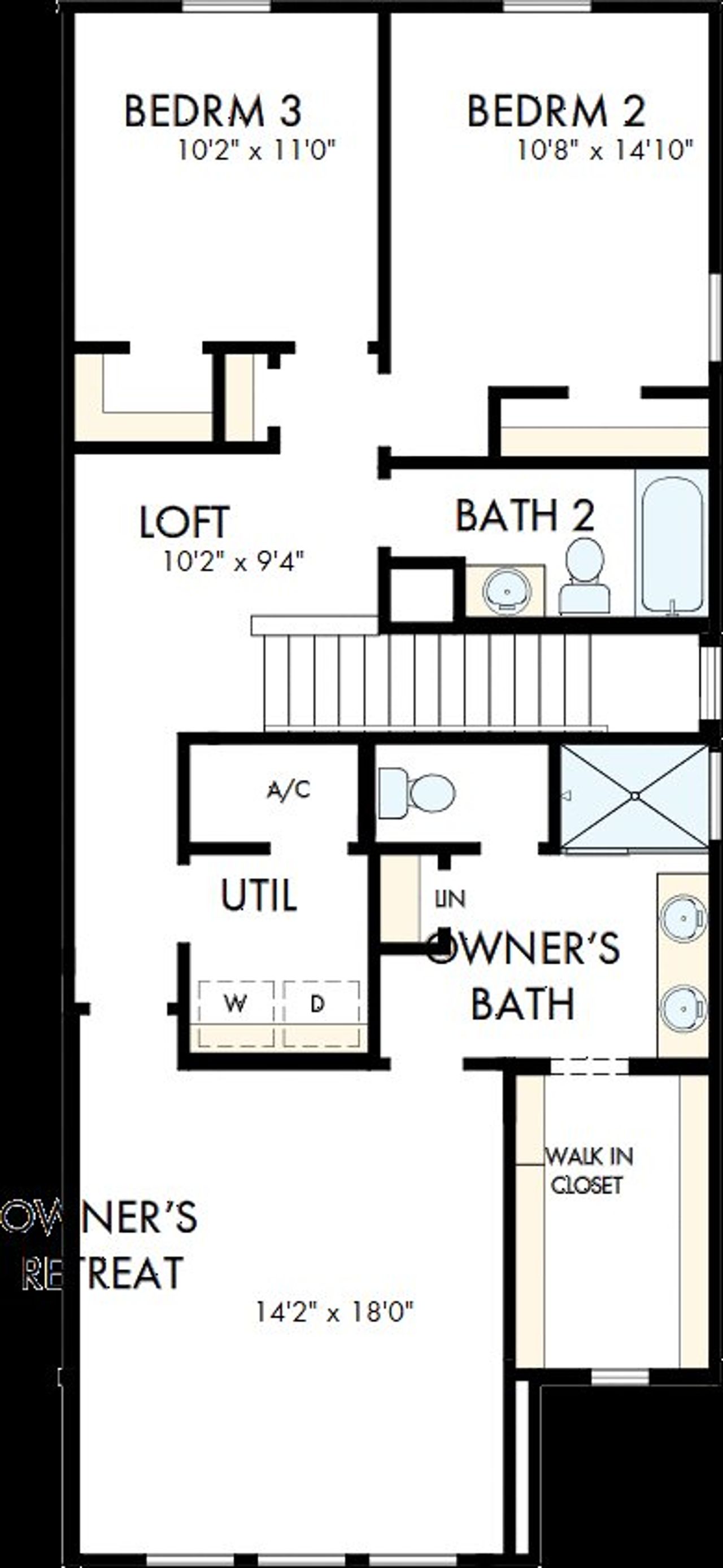 2D floor plan layout of this home in Palmeras at Crossprairie – The Palms Collection, St. Cloud, FL (Image 2).