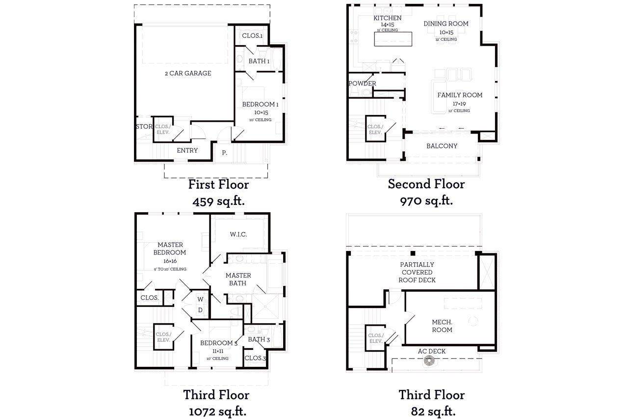 2D floor plan layout of this home in Foundry Row, Fort Worth, TX (Image 2).