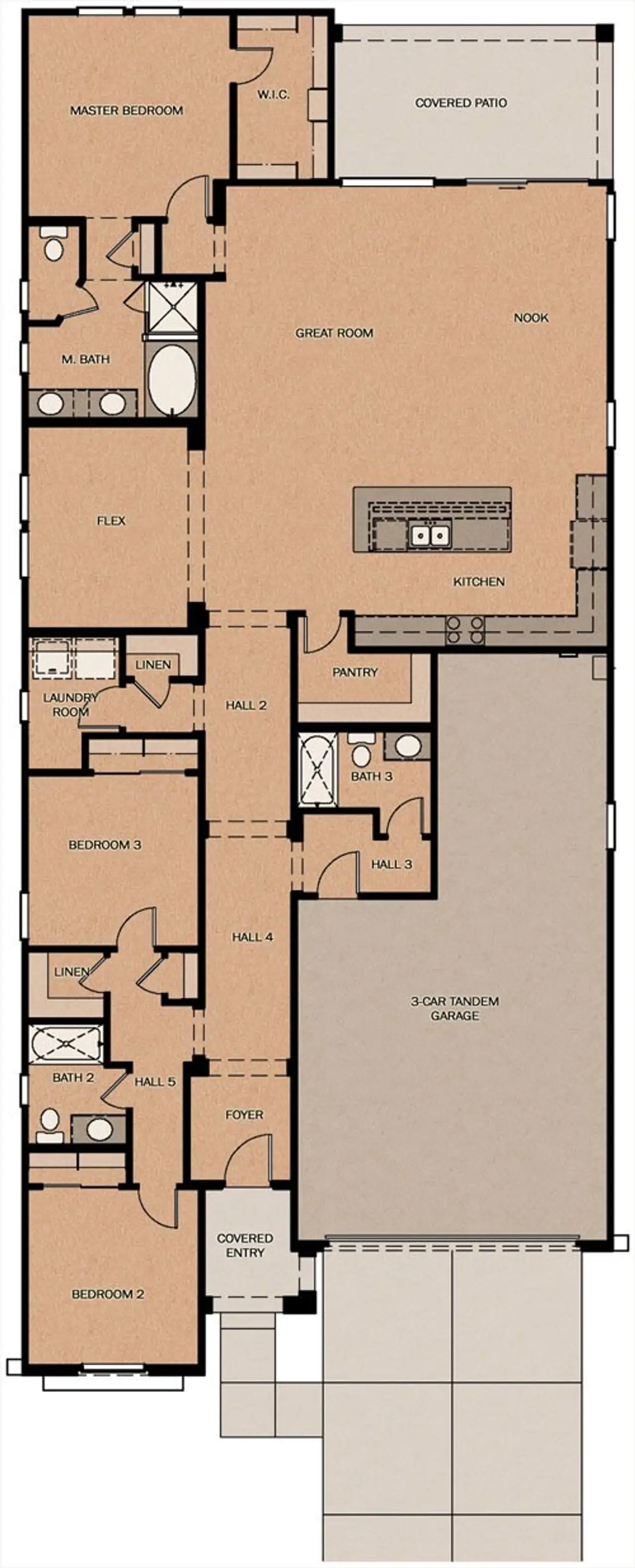 2D floor plan layout of this home in Ridgeline at Acclaim, Avondale, AZ (Image 2).