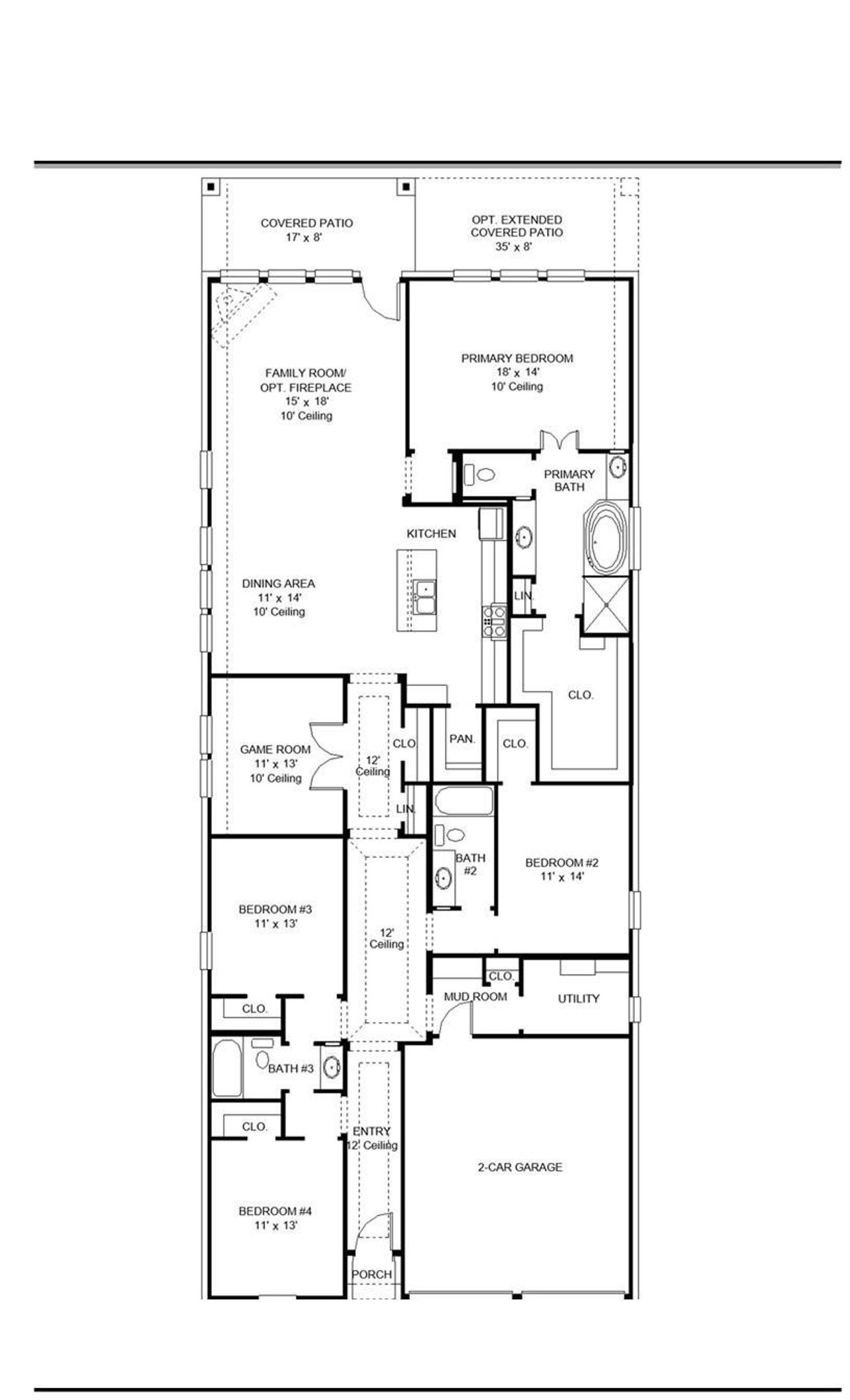 2D floor plan layout of this home in Cross Creek West, Fulshear, TX (Image 2).