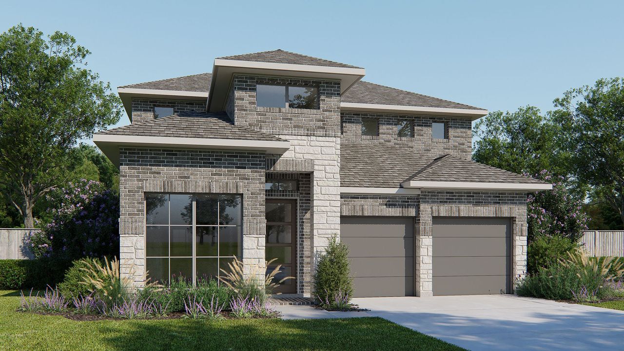 Representative exterior photo of a completed home built from the 2754H by Perry Homes in Santa Rita Ranch Tierra Rosa, Liberty Hill, TX (Image 2).