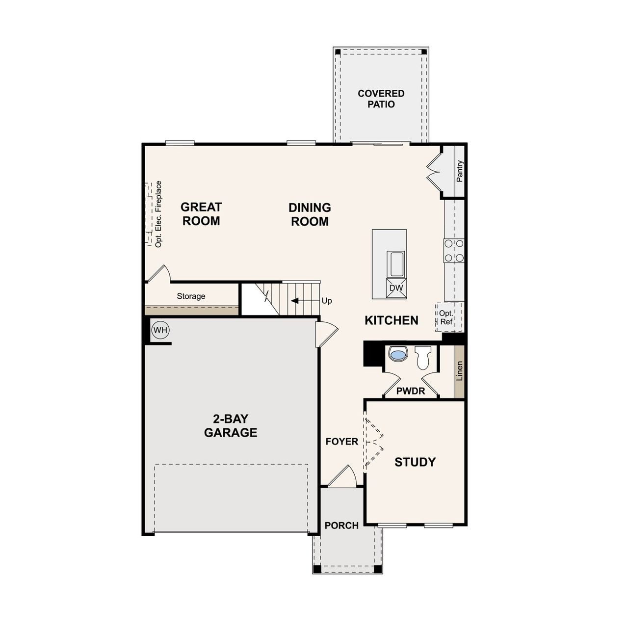2D floor plan layout of this home in Canebrake at Hickory Hills, Old Hickory, TN (Image 2).