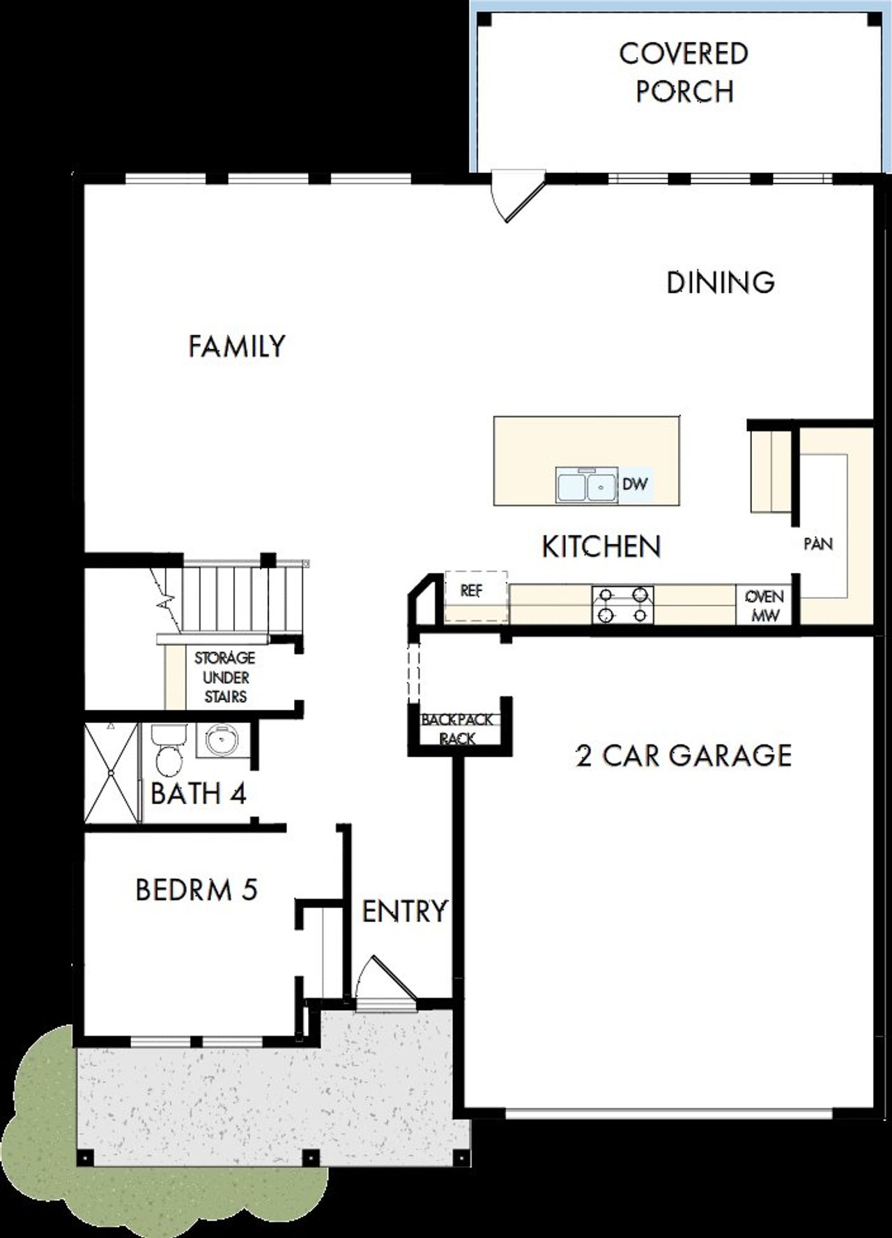 2D floor plan layout of this home in Serenity - The Village Collection, Fuquay Varina, NC (Image 2).