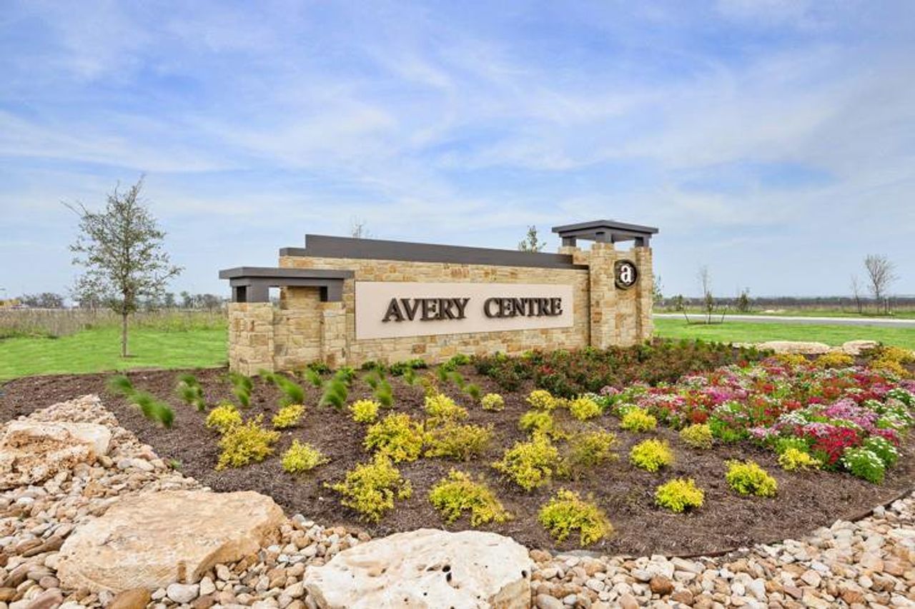 Front exterior of a new home in The Highlands at Avery Centre, Round Rock, TX, highlighting curb appeal (Image 2). Front exterior of a new home in The Highlands at Avery Centre, Round Rock, TX, highlighting curb appeal (Image 2).