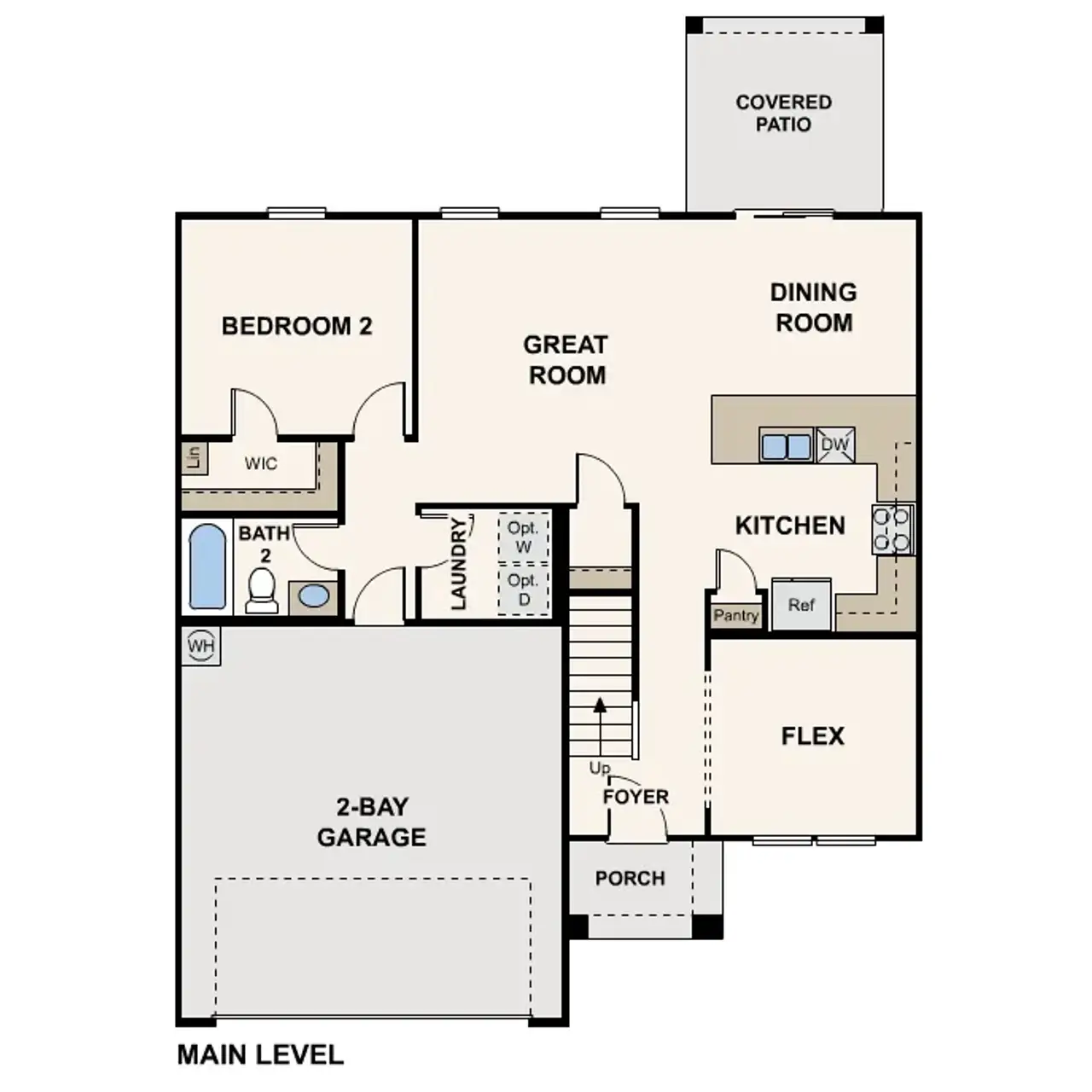 2D floor plan layout of this home in Entrada del Toro at Rancho Sahuarita, Sahuarita, AZ (Image 2).
