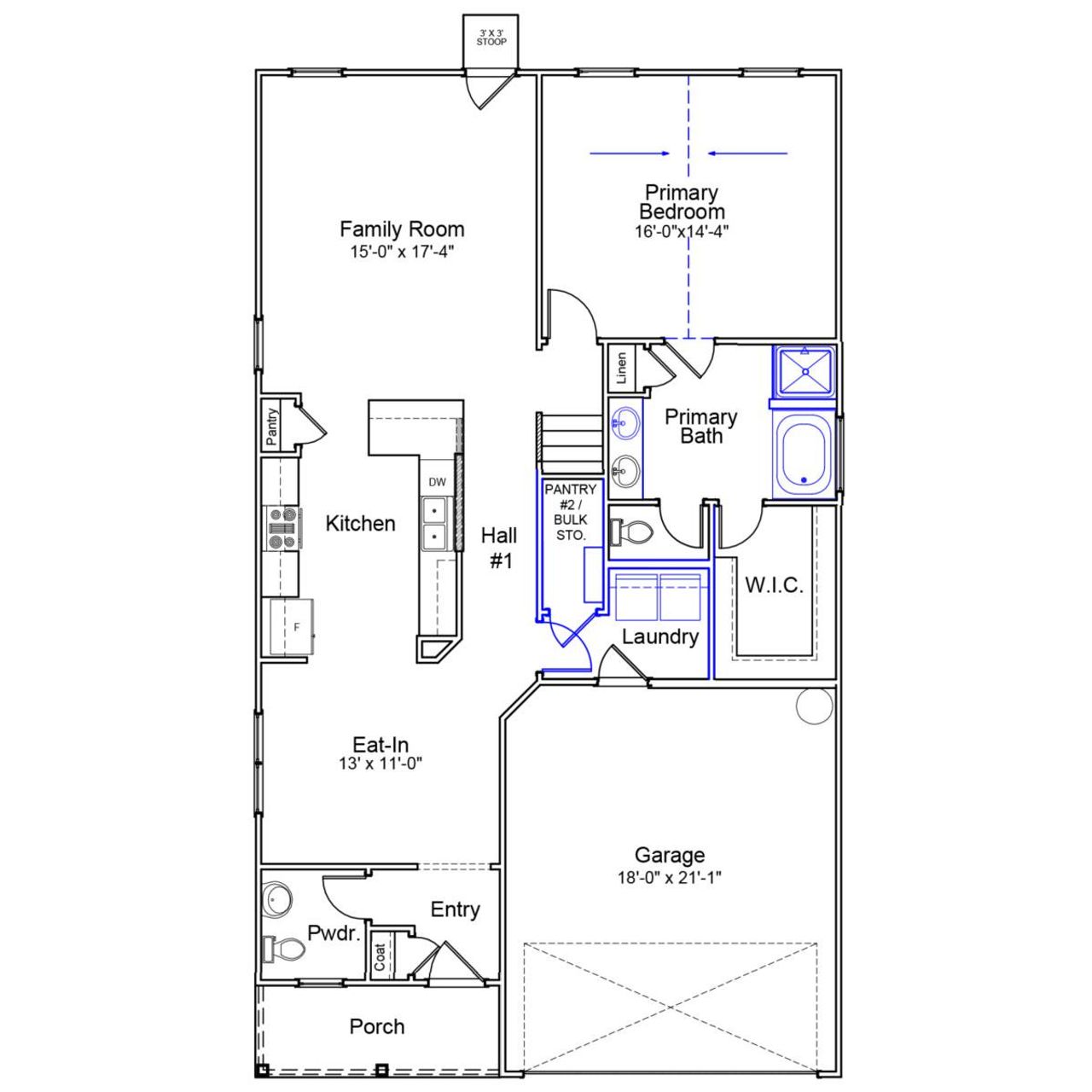 2D floor plan layout of this home in Bluefield, Lexington, SC (Image 2).