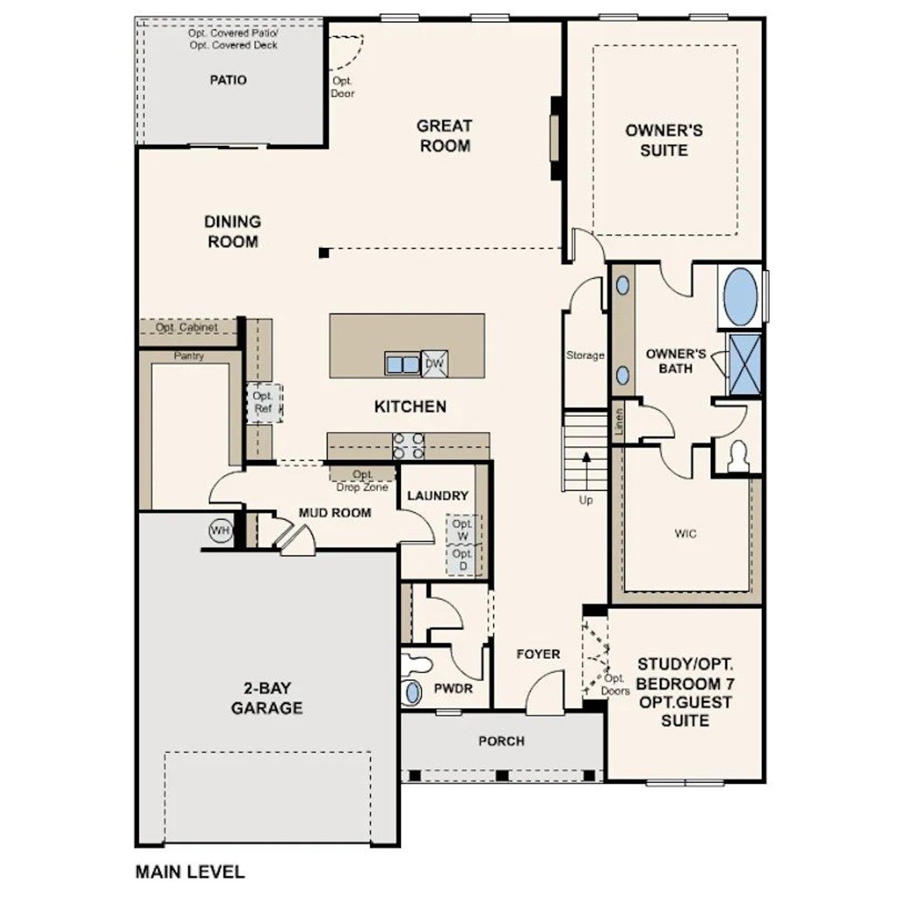 2D floor plan layout for the Hazel by Century Communities in Windsong Estates, McDonough, GA (Image 2). 2D floor plan layout for the Hazel by Century Communities in Windsong Estates, McDonough, GA (Image 2).