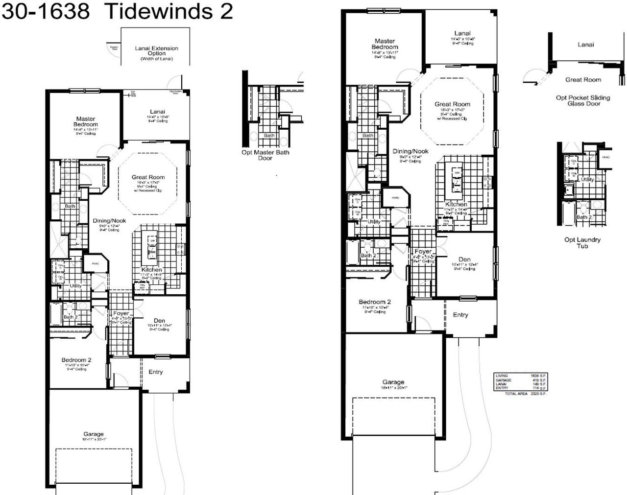 2D floor plan layout for the Tidewinds 2 by Neal Communities in Palm Grove, Lakewood Ranch, FL (Image 2).