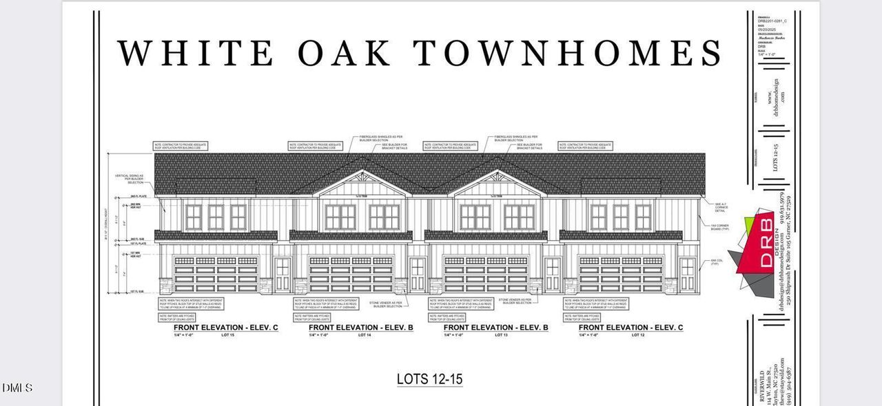 Lots 12-15 White Oak Townhomes Front