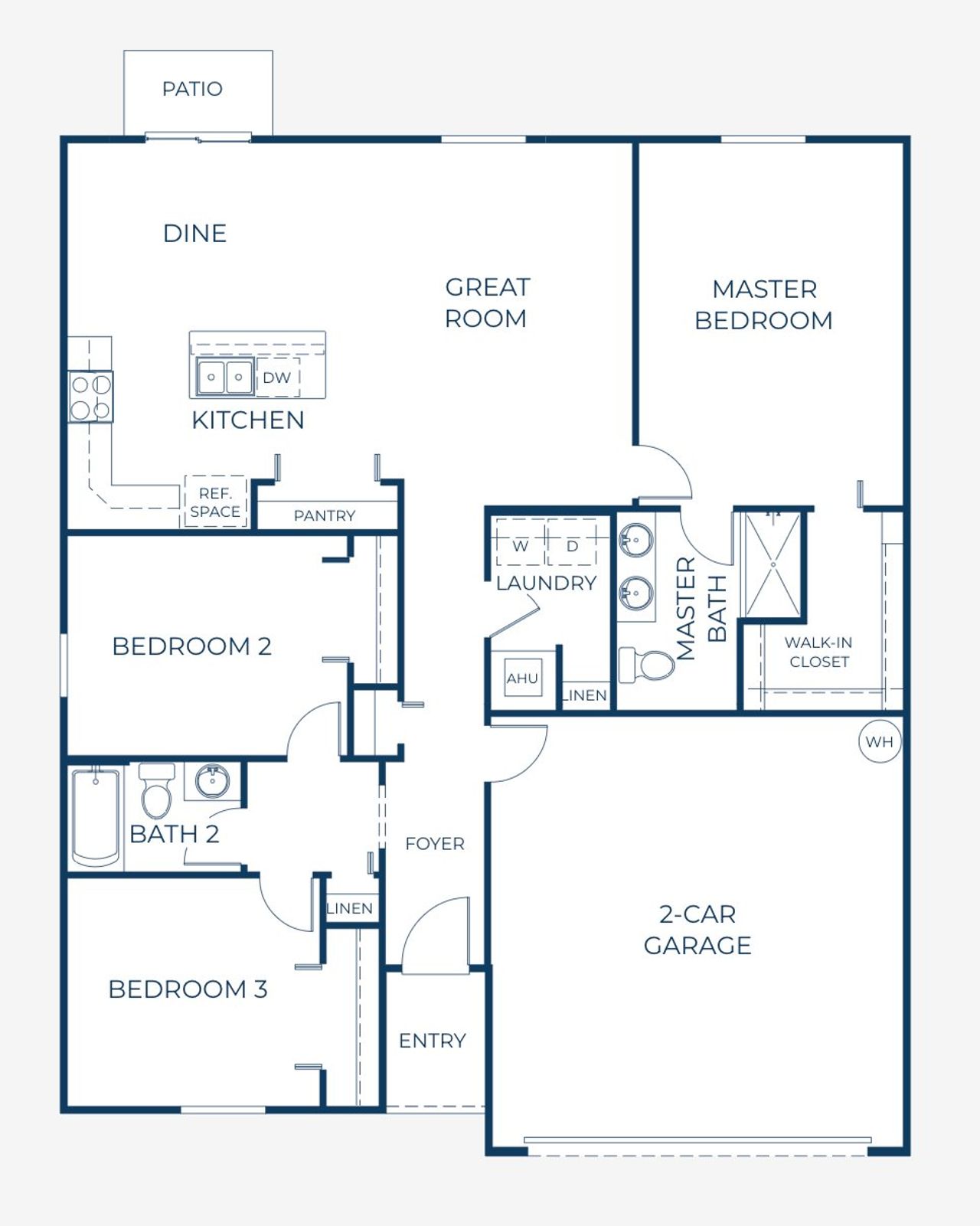 2D floor plan layout of this home in Poinciana, Kissimmee, FL (Image 2).