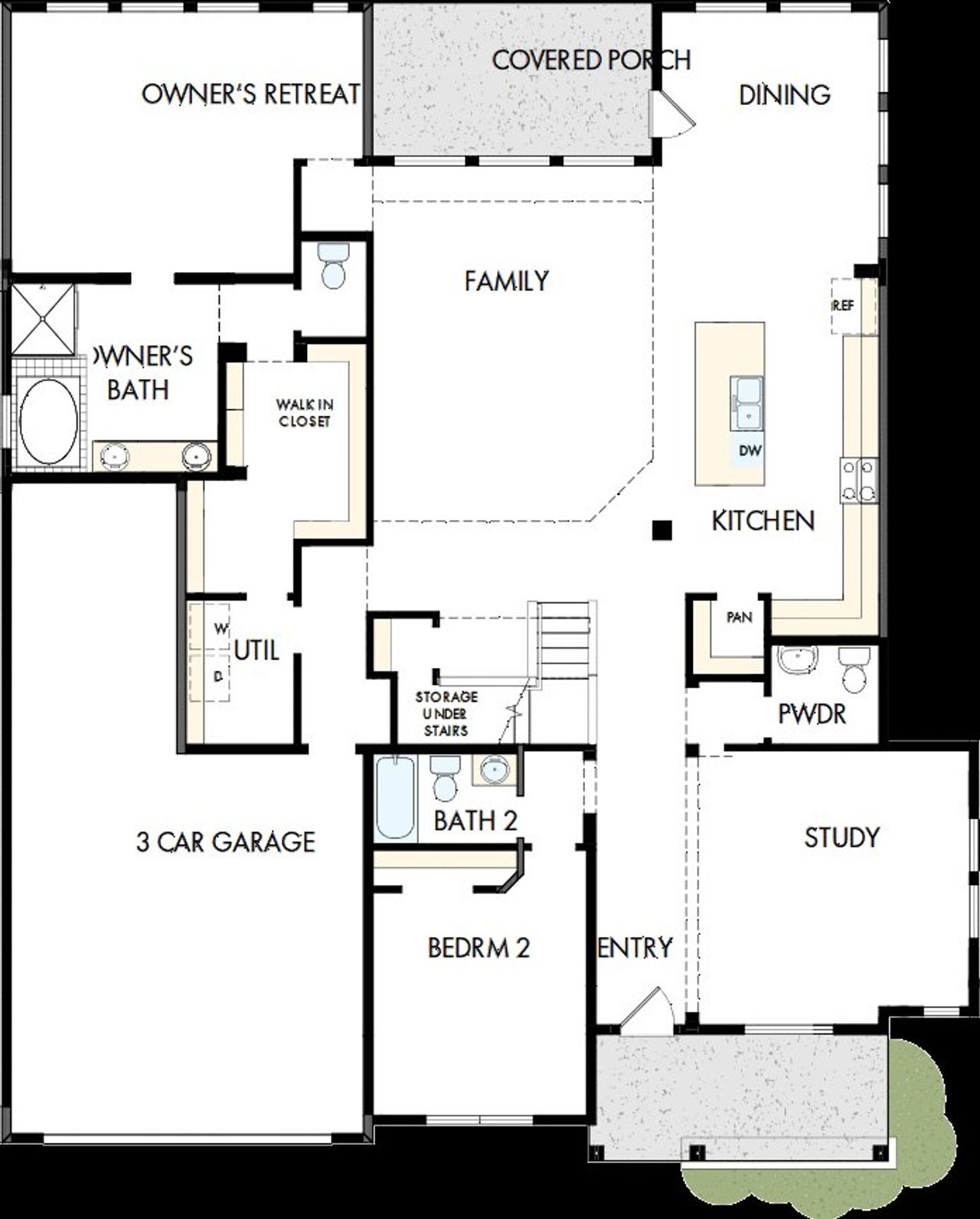 2D floor plan layout of this home in Sundance Cove Lakeside, Crosby, TX (Image 2).