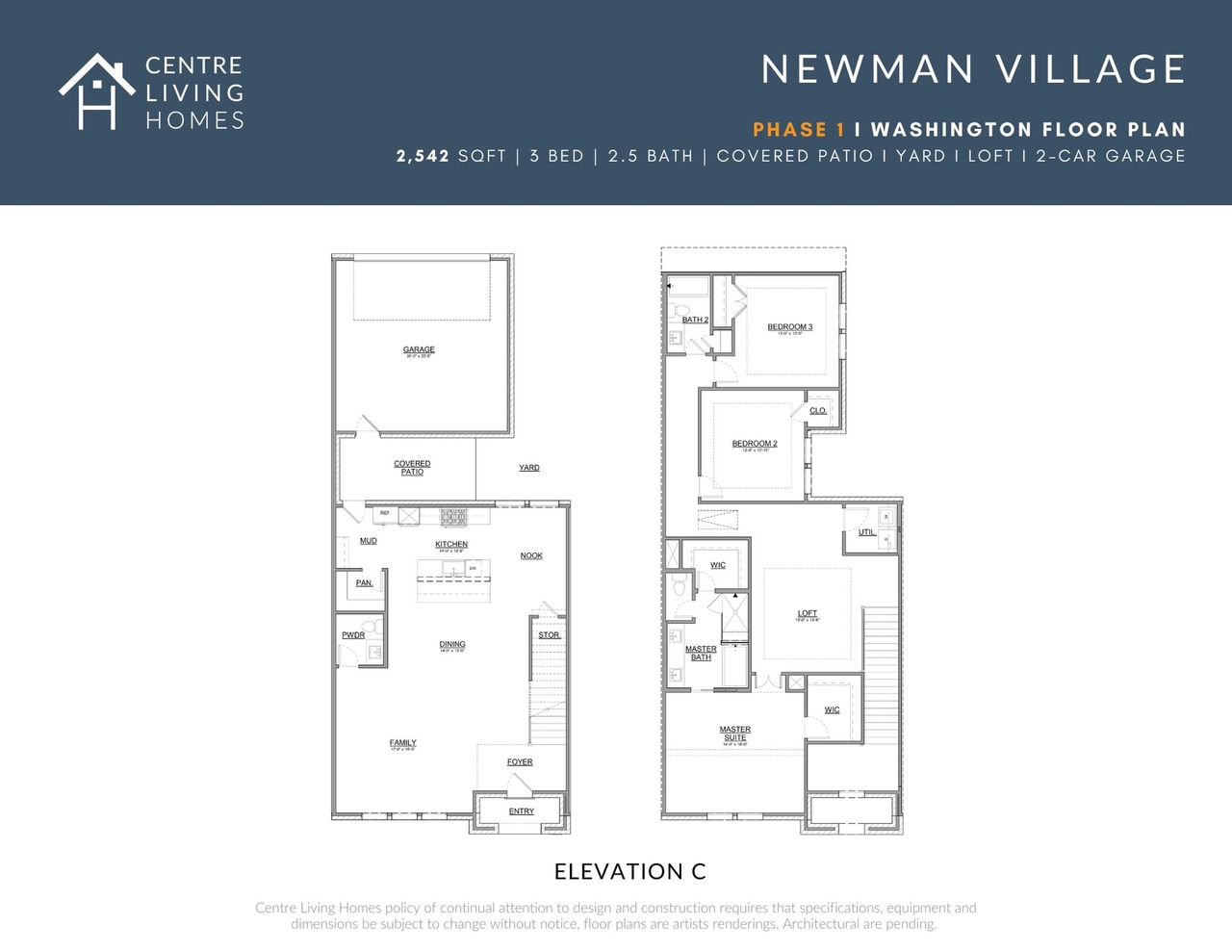 2D floor plan layout of this home in Newman Village Townhomes, Frisco, TX (Image 2).
