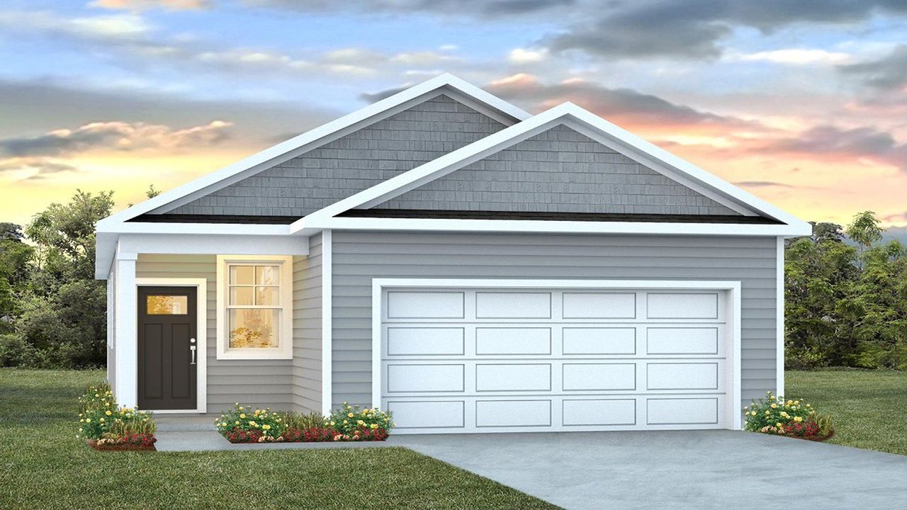 Representative exterior photo of a completed home built from the Bowen by D.R. Horton in The Lakes at North Glynn, Brunswick, GA (Image 2).