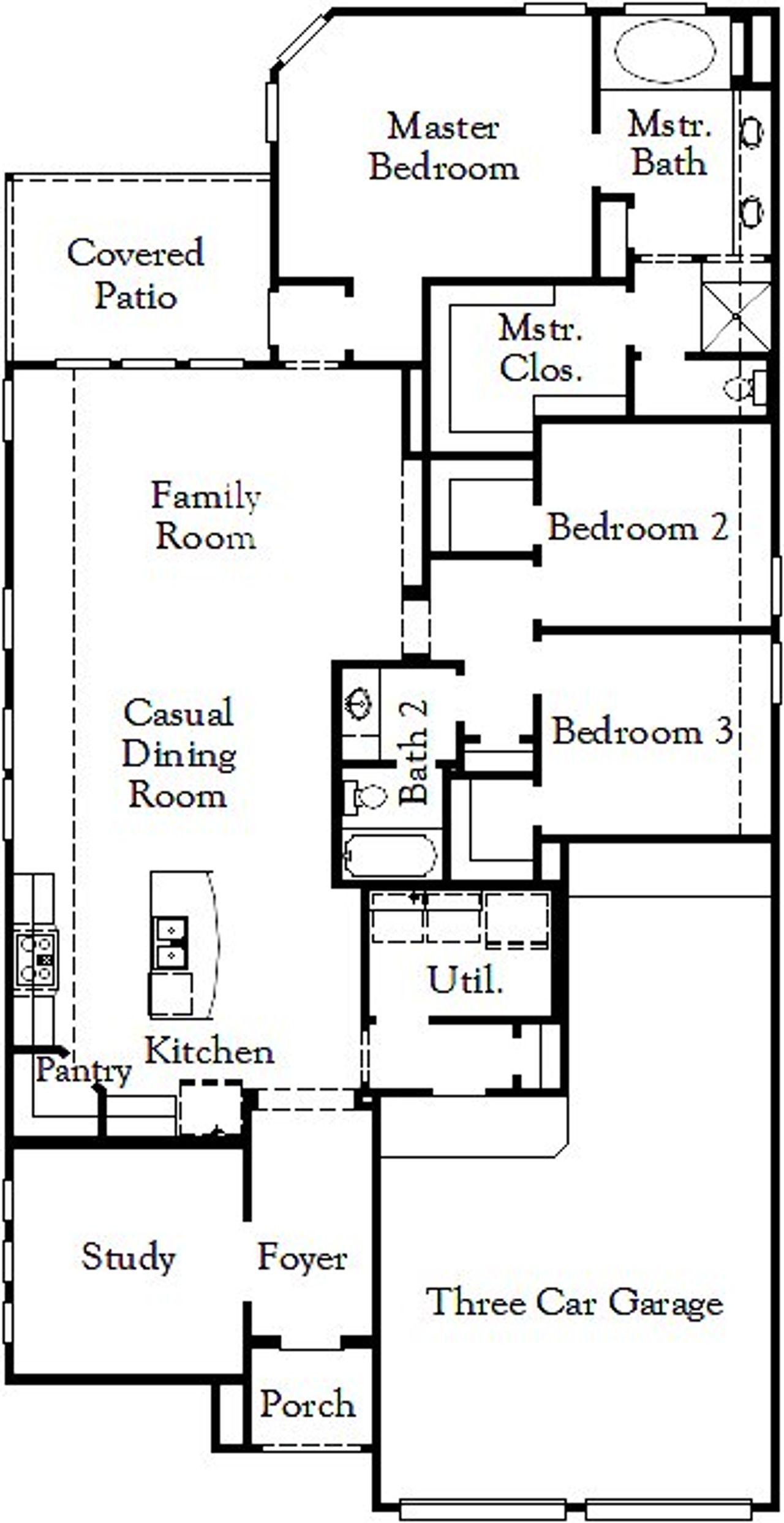 2D floor plan layout of this home in Trinity Falls, McKinney, TX (Image 2).