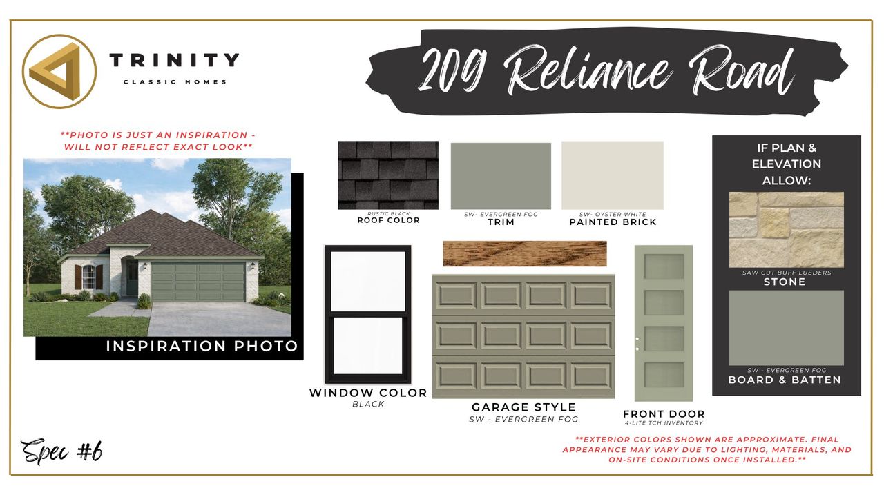 Sample of building materials used in homes in Stillwater Lake Estates, Godley (Image 2).
