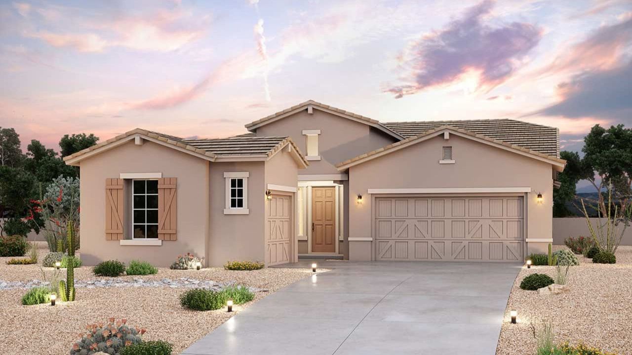 Representative exterior photo of a completed home built from the Coral by Brightland Homes in Mirada Crossing, Goodyear, AZ (Image 2).