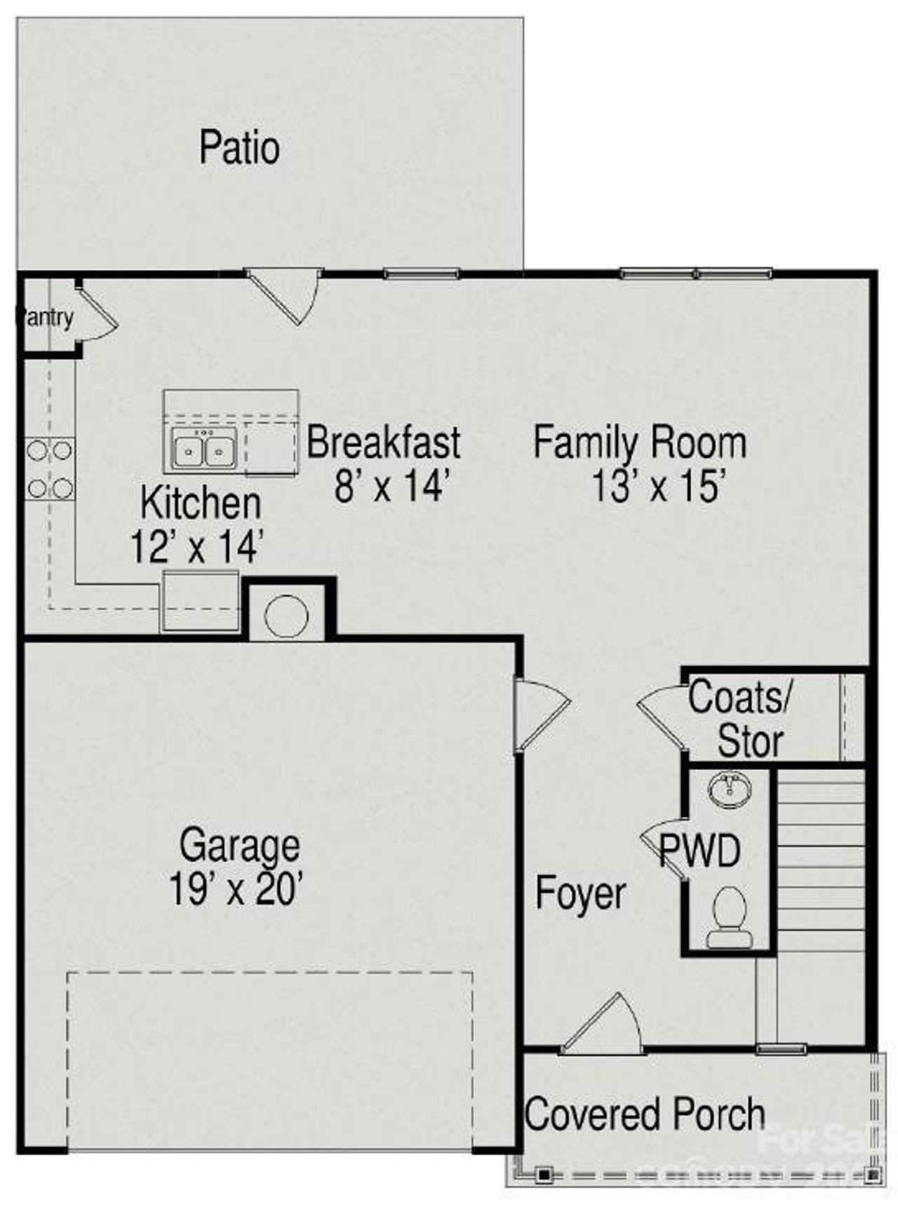 2D floor plan layout of this home in Sunset Meadows, Charlotte, NC (Image 2).