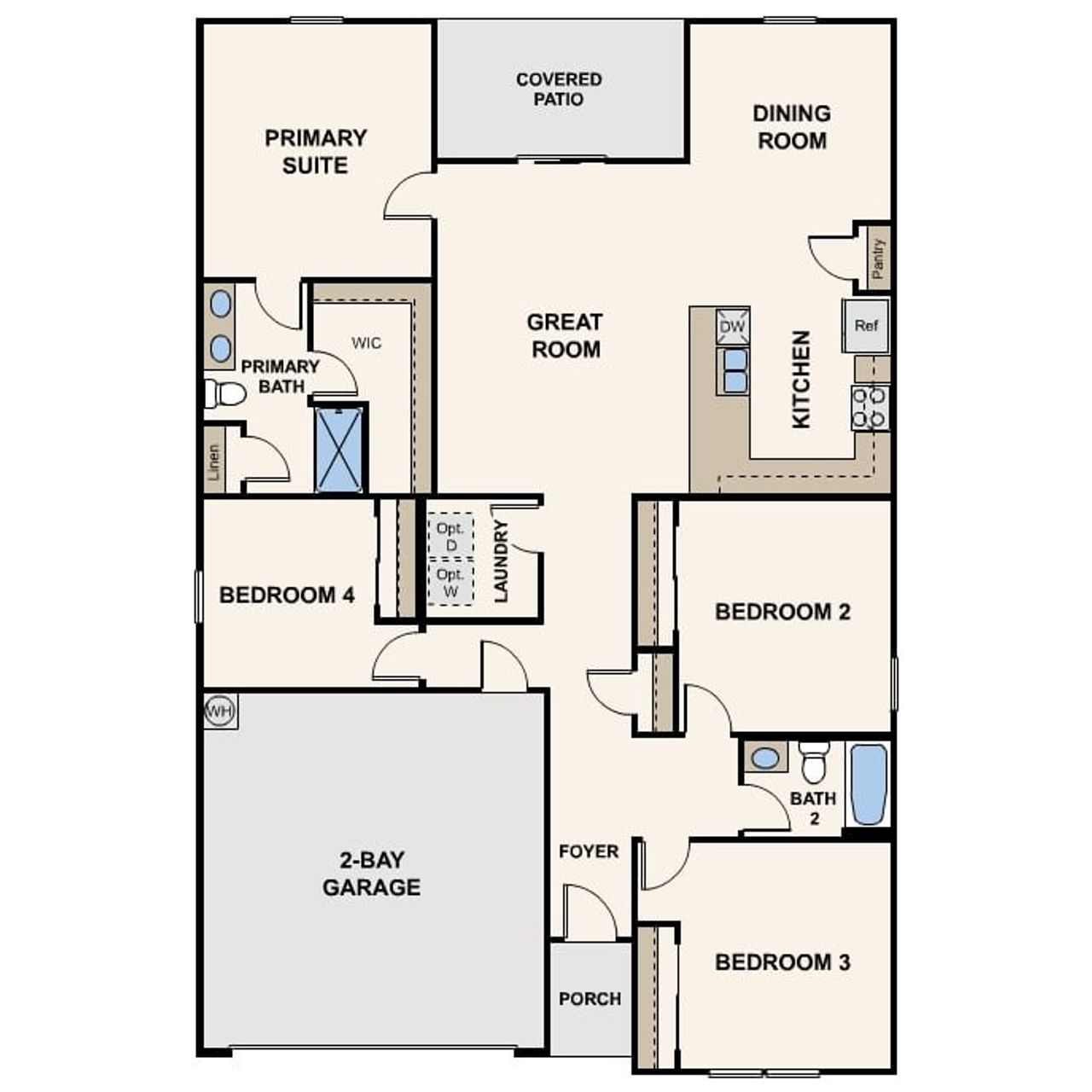 2D floor plan layout of this home in Sundance, Coolidge, AZ (Image 2).