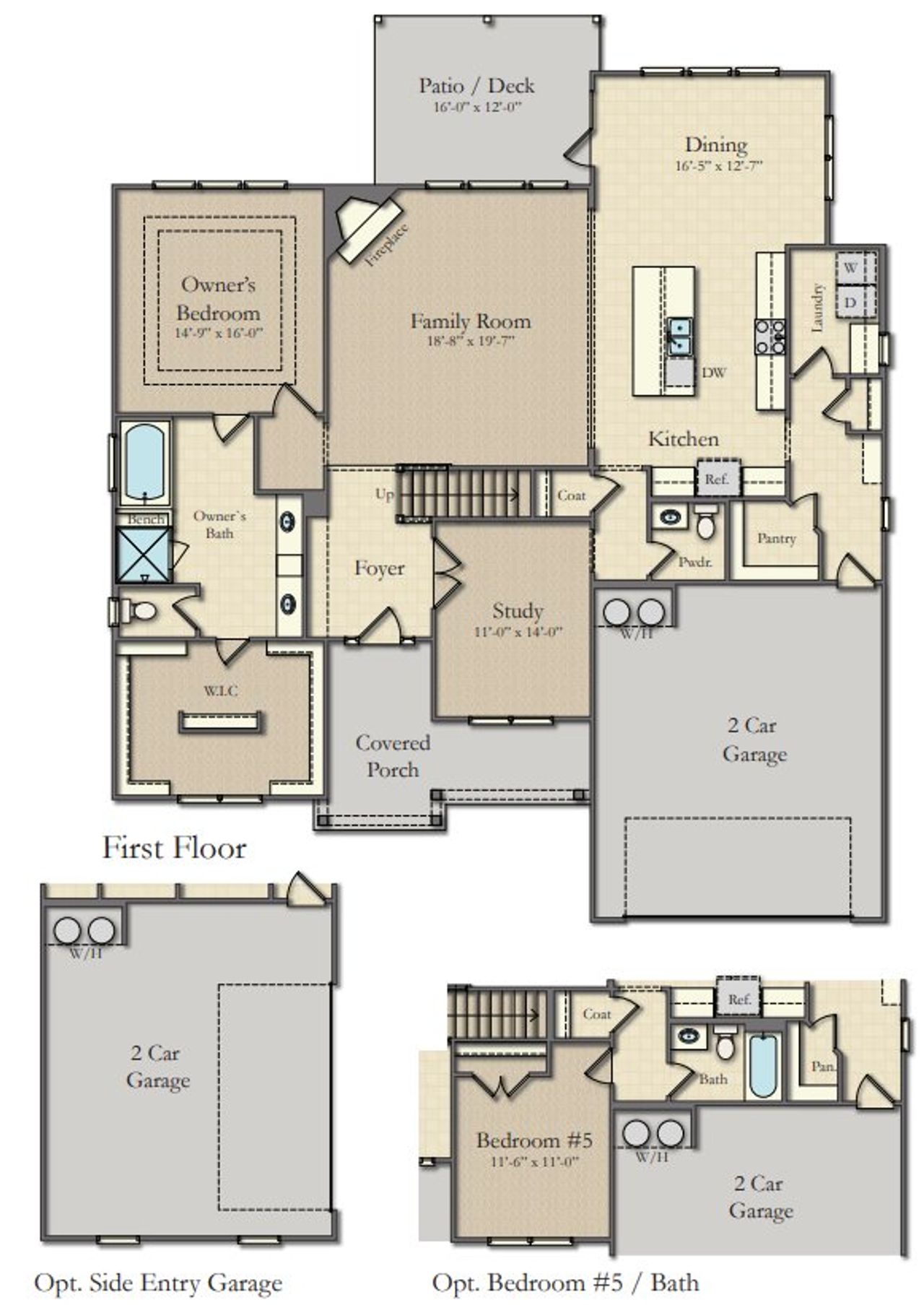 2D floor plan layout for the Woodstock by Ashland Homes in Bradley Gin, Monroe, GA (Image 2).