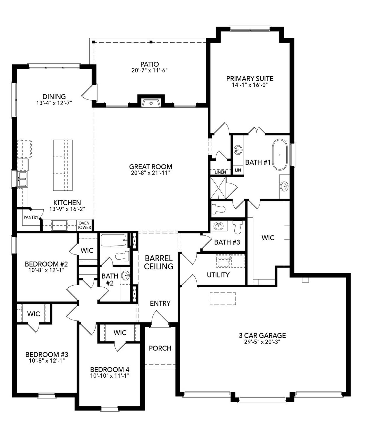 2D floor plan layout of this home in Bluffs at Northpointe, Fort Worth, TX (Image 2).