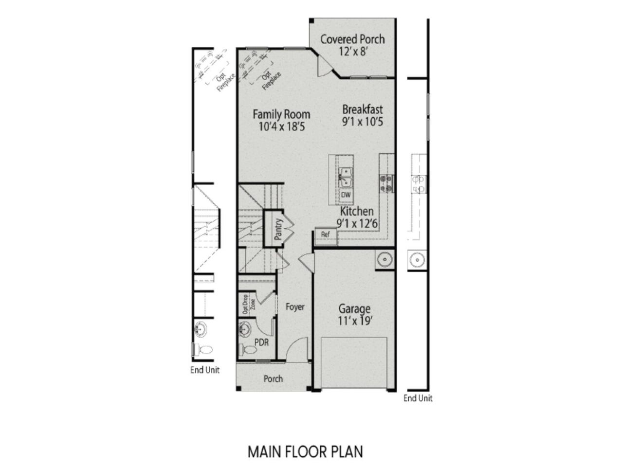 2D floor plan layout for the The Graham Exterior by Davidson Homes LLC in Springvale, Willow Spring, NC (Image 2).