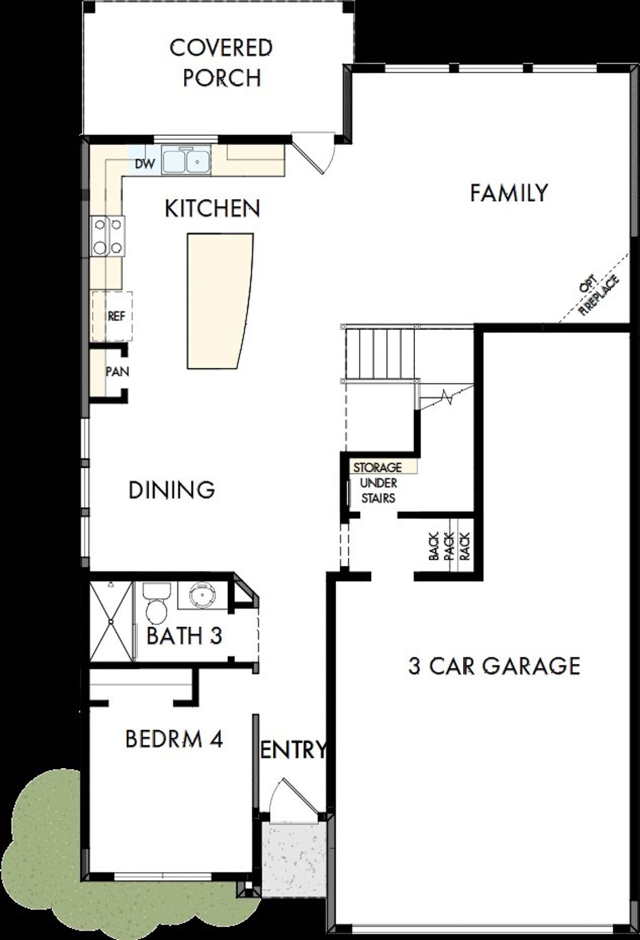 2D floor plan layout of this home in Double Creek Crossing, Round Rock, TX (Image 2).