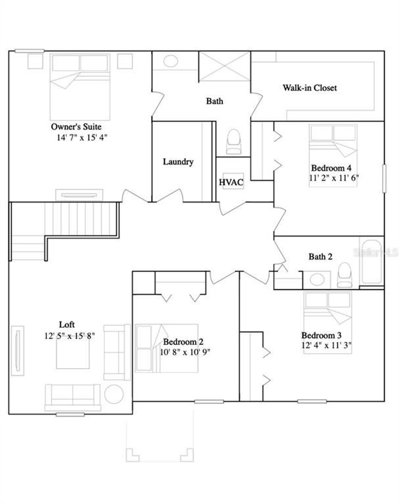 2D floor plan layout of this home in Tara Forest East, Alachua, FL (Image 2).