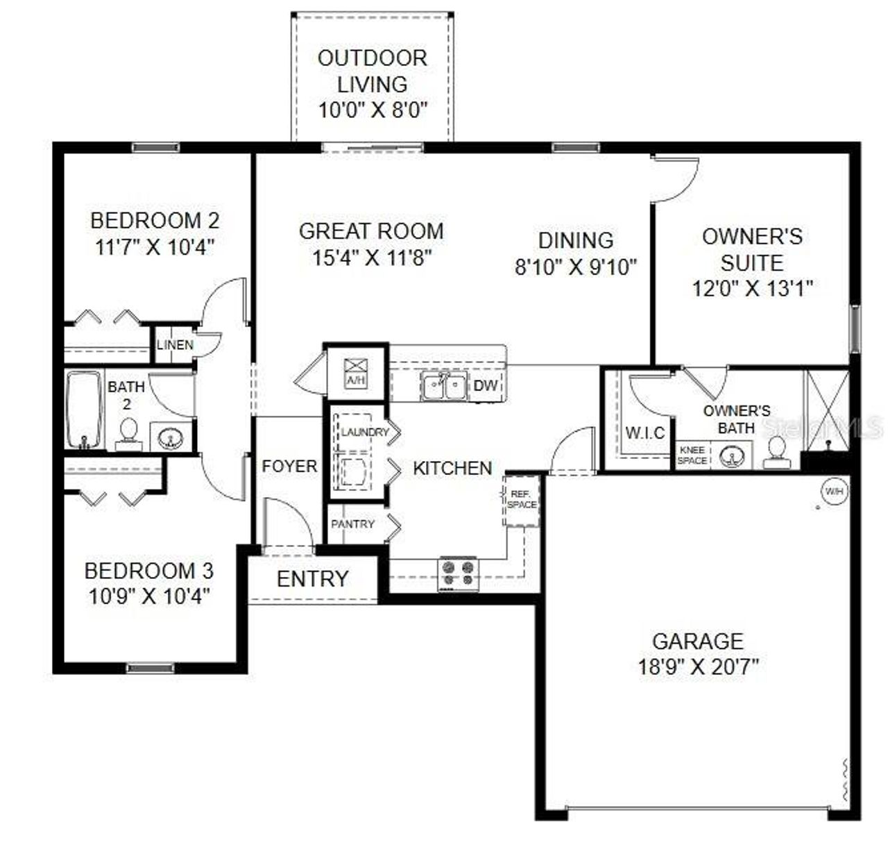 2D floor plan layout of this home in Palm Coast, Palm Coast, FL (Image 2).