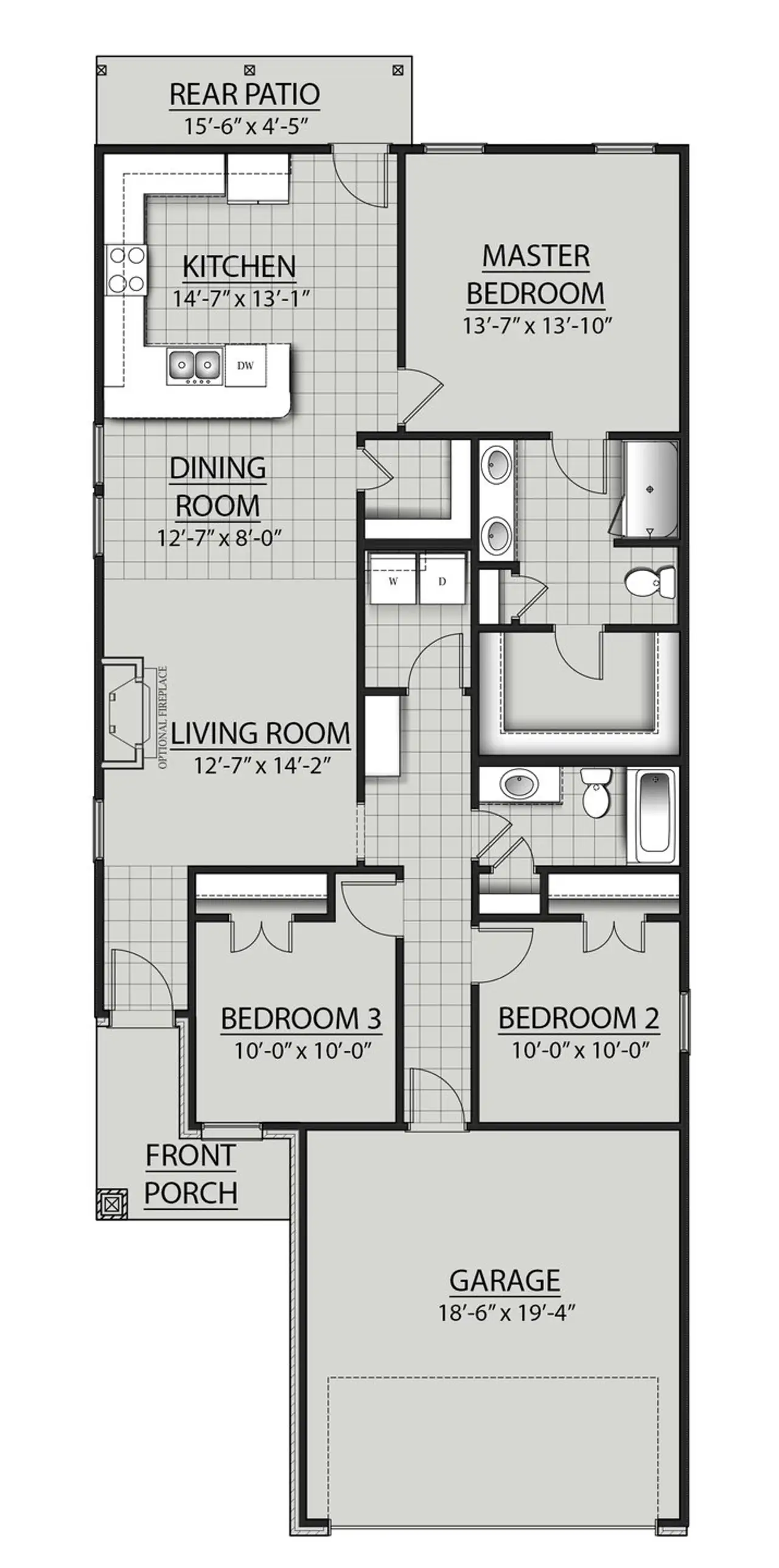 2D floor plan layout for the Idlewood II S by DSLD Homes in Aldeana, Bonney, TX (Image 2). 2D floor plan layout for the Idlewood II S by DSLD Homes in Aldeana, Bonney, TX (Image 2).