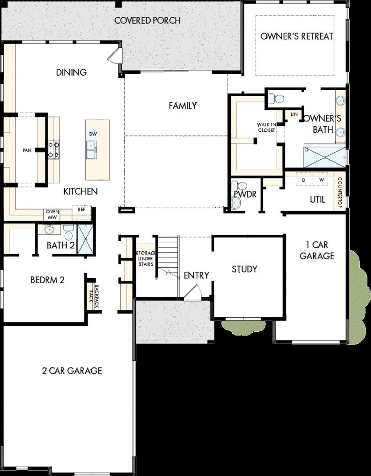 2D floor plan layout of this home in Terraces – Estates, Rockwall, TX (Image 2). 2D floor plan layout of this home in Terraces – Estates, Rockwall, TX (Image 2).