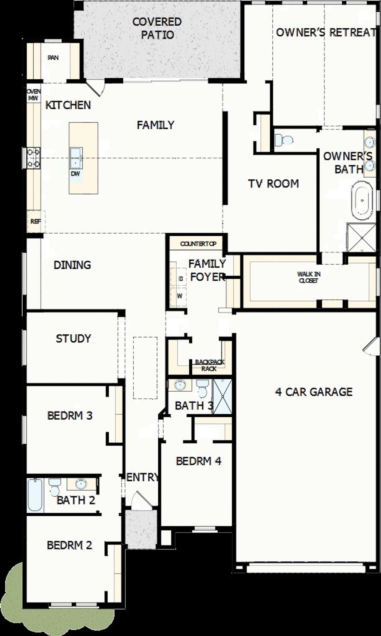 2D floor plan layout of this home in Overlook at Verrado Regent Hills, Buckeye, AZ (Image 2).