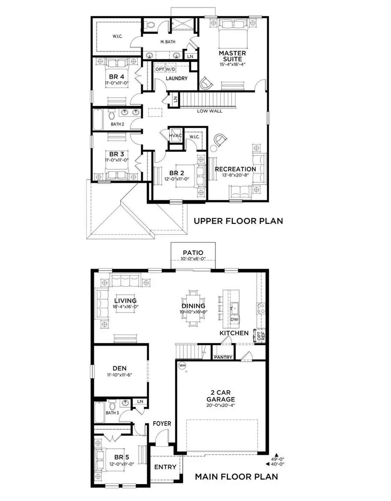 2D floor plan layout of this home in Two Rivers, Zephyrhills, FL (Image 2).