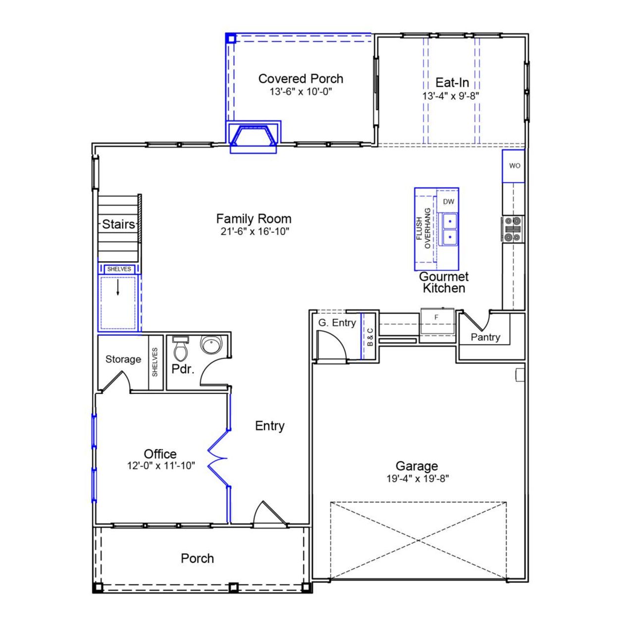 2D floor plan layout of this home in Pebble Branch, Chapin, SC (Image 2).