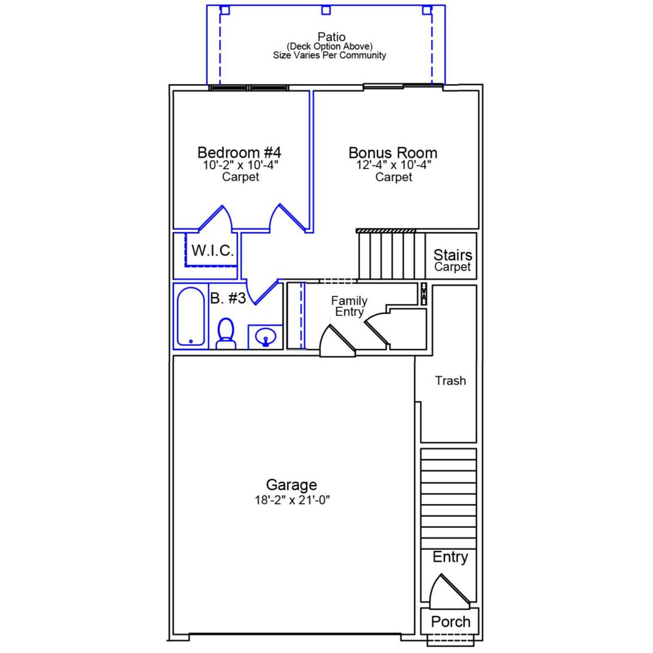 2D floor plan layout of this home in Sweetbrier, Durham, NC (Image 2).