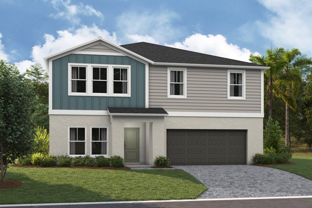 Front exterior of a new home in Pasadena Ridge, Dade City, FL, highlighting curb appeal (Image 2). Front exterior of a new home in Pasadena Ridge, Dade City, FL, highlighting curb appeal (Image 2).