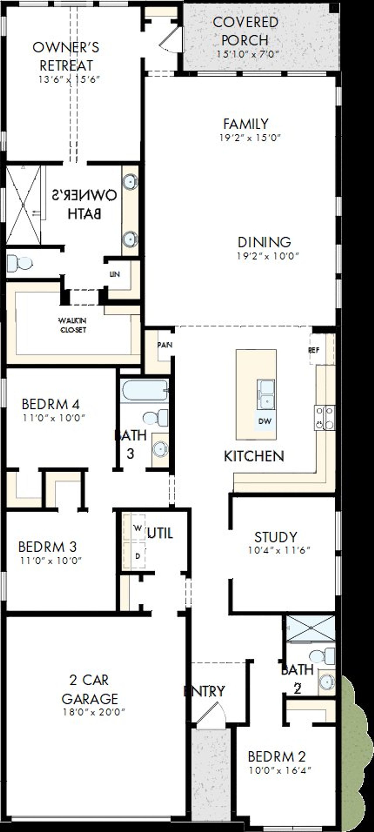 2D floor plan layout of this home in The Colony, Bastrop, TX (Image 2). 2D floor plan layout of this home in The Colony, Bastrop, TX (Image 2).