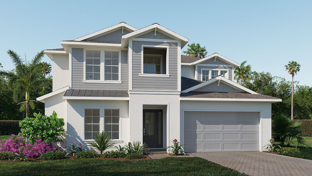 Representative exterior photo of a completed home built from the 3253F by Perry Homes in Glynlea Country Club 60', Port St. Lucie, FL (Image 2).