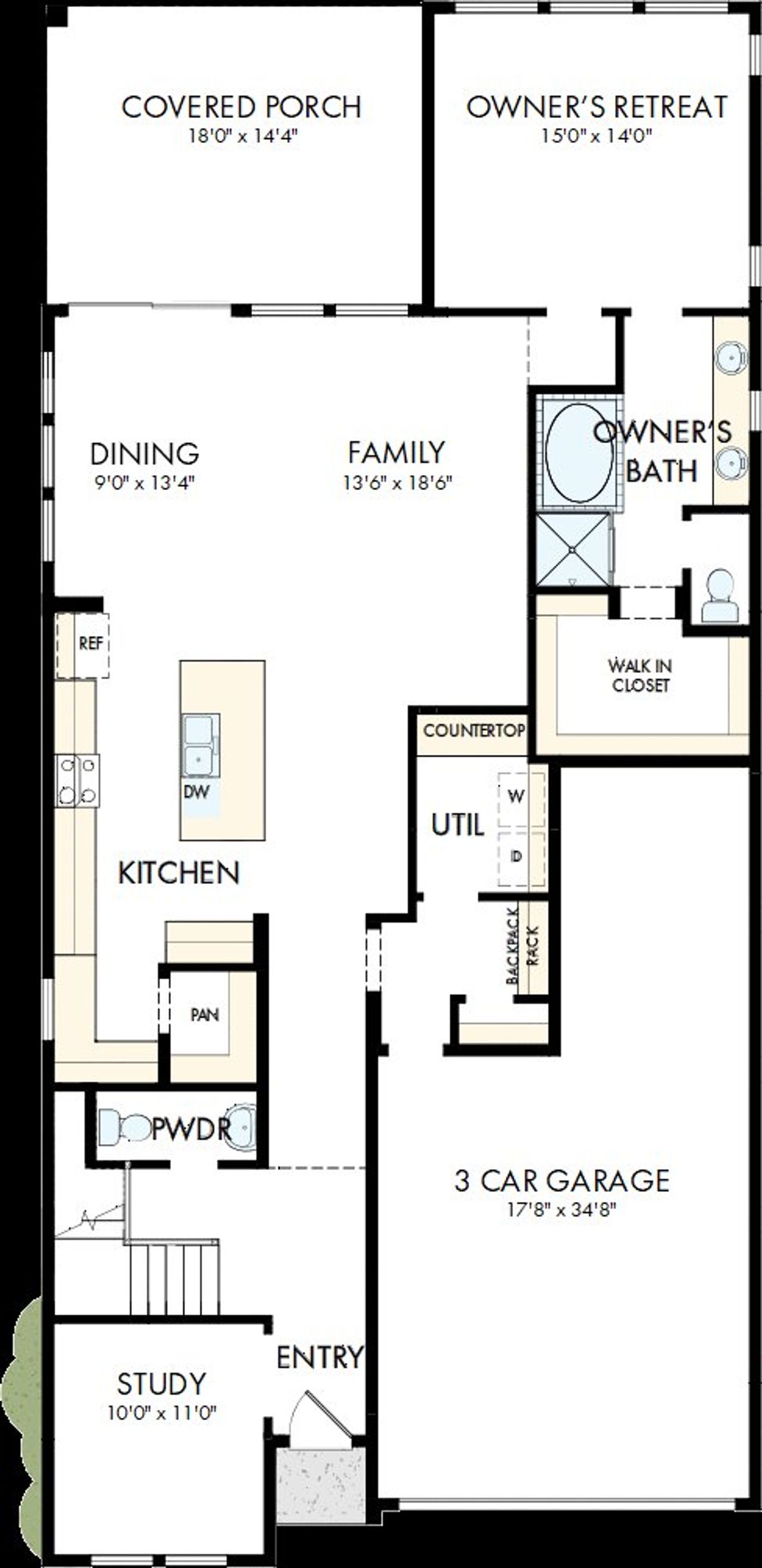 2D floor plan layout of this home in Flora, Hutto, TX (Image 2).