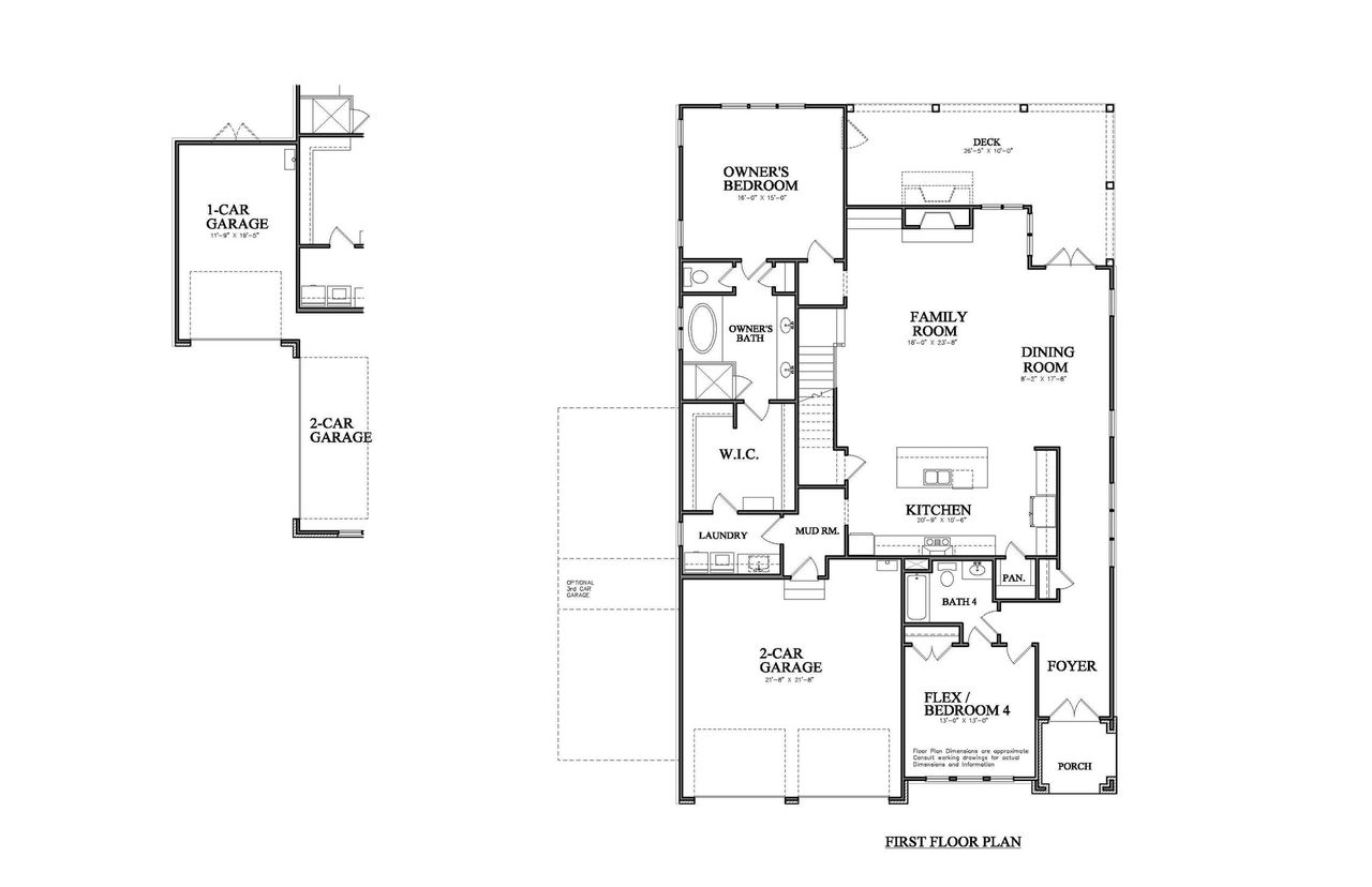 2D floor plan layout for the Trenton C by Bercher Homes in Malone's Pond, Ball Ground, GA (Image 2).