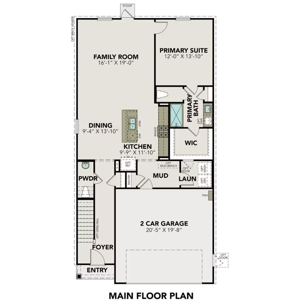 2D floor plan layout of this home in Liberty Estates, Cleveland, TX (Image 2).